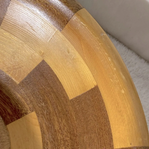 Handmade Medium Sized Segmented Wood Bowl - Picture 7 of 13
